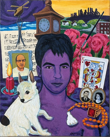 Solace of Memory, acrylic on canvas painting by artist George Apotsos. Included in the exhibition, REUNION (Once Upon a Time in Philadelphia),&at Cerulean Arts February 26 - March 24, 2025