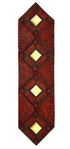 Diamonds, handmade paper pulp, gold paper, glass, wood, plastic, acrylic paint sculpture by Cerulean Collective Member Carol Cole