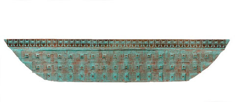 Wingspan, handmade paper, copper, wood, tacks, pins & acrylic paint sculpture by Cerulean Collective Member Carol Cole