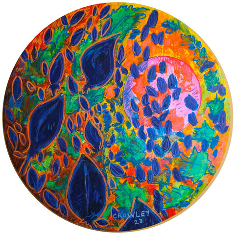 Harvest Moons, acrylic on panel painting by Cerulean Arts Collective Member Dan Crowley