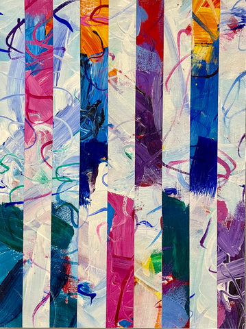 Meet Up 2, acrylic on canvas mounted on clayboard painting by Cerulean Arts Collective member Mo Gerngross.