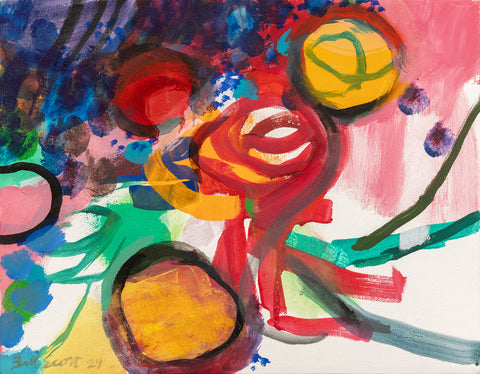 The Non-verbal Response, oil on canvas painting by Philadelphia artist Bill Scott. Included in the exhibition Love Letters to an Unknowable Future - Paintings and Works on Paper, at Cerulean Arts April 23 - May 18, 2025.