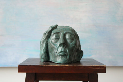 Grief, patinated bronze sculpture by Eric Wagner